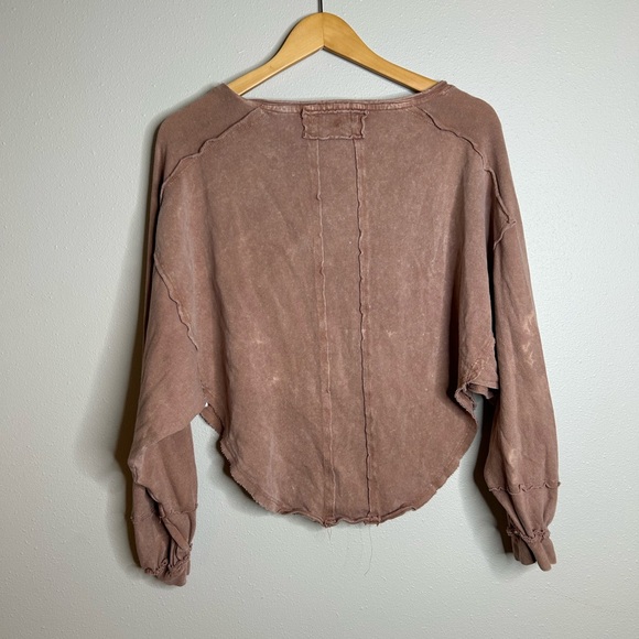 BNWOT Free People we the free mauve long sleeve top - Picture 5 of 5
